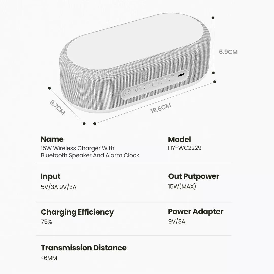 Trending Products Speaker RGB Light Power 5W 1200Mah Battery Portable Smart Bluetooth Speaker with Wireless Charger
